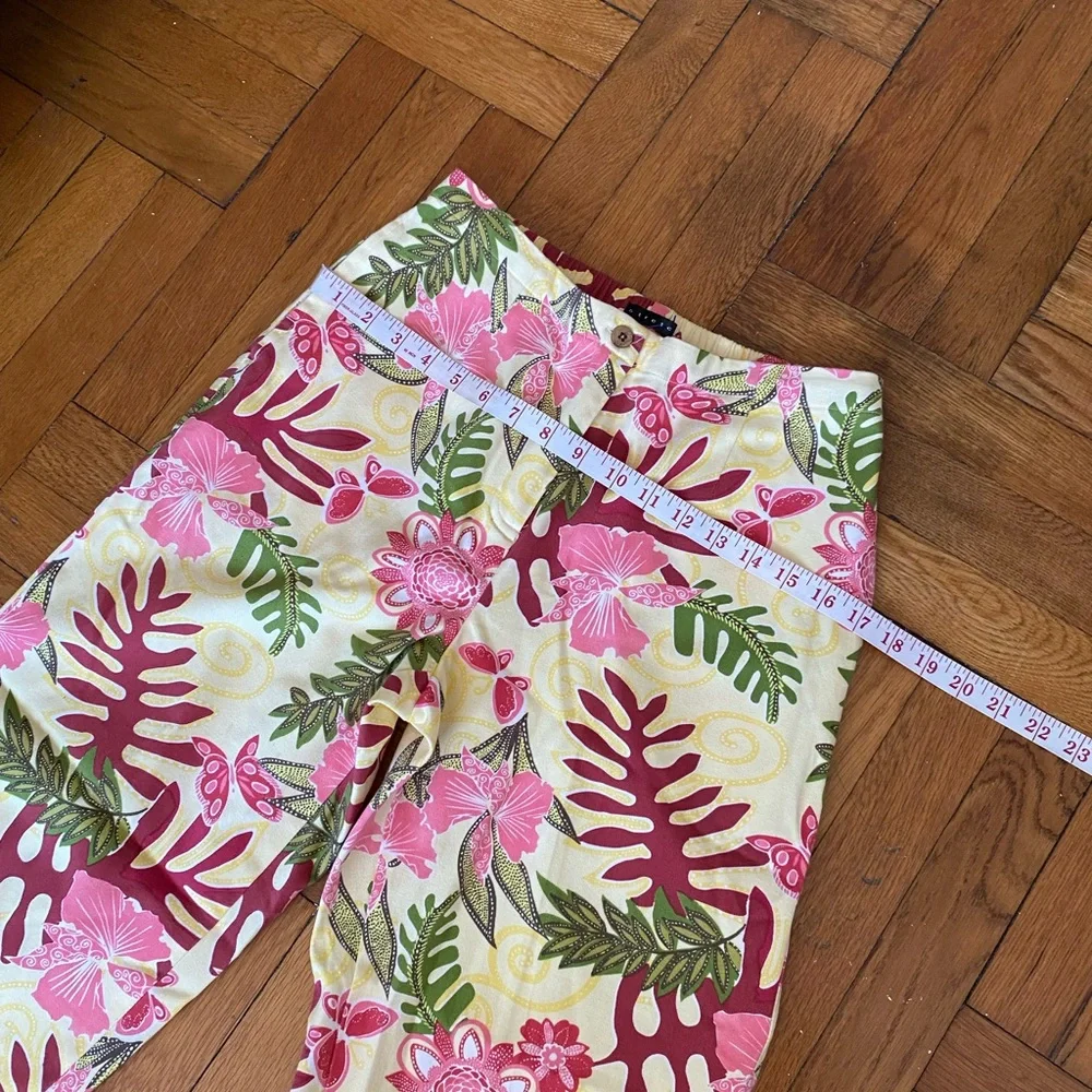C.A. Sport Vintage-style floral wide-leg cotton pants - Tropical Pants - S - Picture 3 of 7